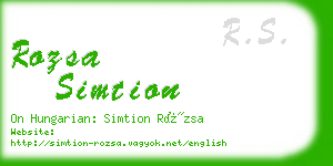 rozsa simtion business card